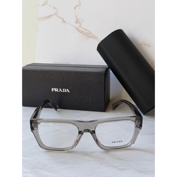 NEW Prada PR C01V Transparent Grey Unisex Eyeglasses Frames main image 6